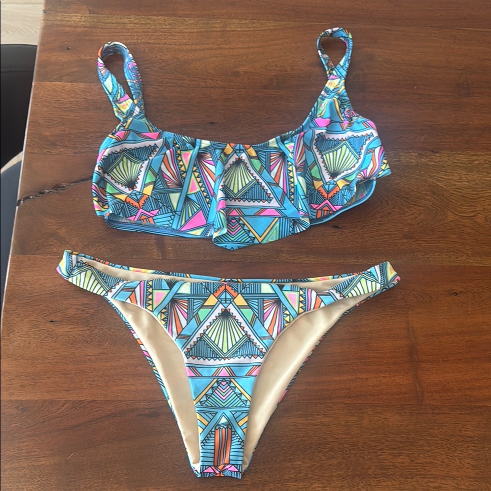 Mara Hoffman Swim Colorful Geometric Bikini Set Sz M